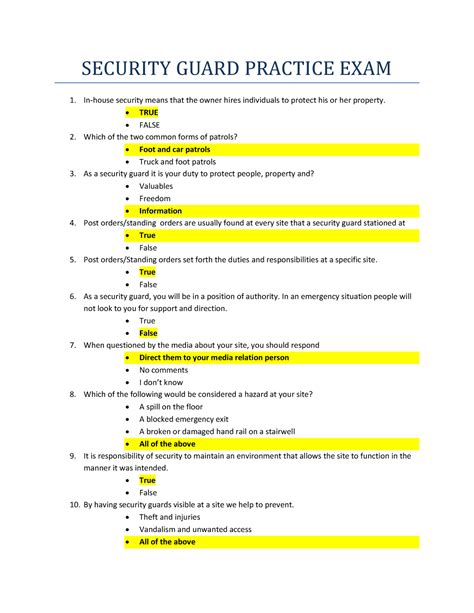 is the security guard test hard|security guard training questions.